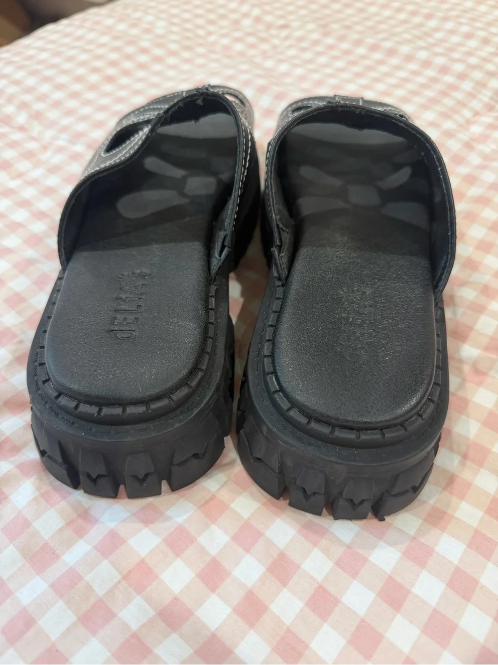 Black platform sandals